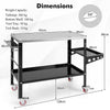 580KG Folding Workbench Steel Welding Table on Wheels with 8 slots