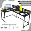 166CM Industrial Computer Desk Gaming Table L-Shaped Corner Workstation Black