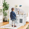 Kids Wooden Kitchen Playset Pretend Play Toy Cooking Role w/Cookware Accessorie