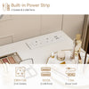 LED Lighted Dressing Table Mirror Makeup 3 Drawer Vanity Desk Charging Station