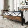 4ft6 Double Size Metal Bed Frame with Headboard and Footboard/2 Storage Drawers