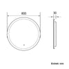 600mm Round Anti-fog Illuminated LED Bathroom Mirror with 3 Colour Lights Touch