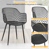 3 Pcs Metal Chair Set Indoor Outdoor Metal Furniture Set Bistro Set