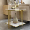 Luxury Marble Coffee Table Side Table Golden Pole Legs Support Desk Nightstand