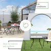 80CM Outdoor Dining Table Patio Table Metal Coffee/Tea Table with Umbrella Hole