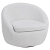 360° Swivel Cuddle Armchair White Teddy Fabric Upholstered Tub Chair Accent Sofa