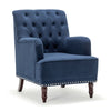 Soft Velvet Armchair Chesterfield Studded Wing Back Occasional Fireside Chair UK