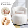 Swivel Chair Teddy Fabric Upholstered Rotating Armchair Sofa Accent Tub White US