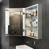 UK Bathroom Mirror Cabinet Wall Mount Vanity Mirror Shatter-proof Cosmetic Stand
