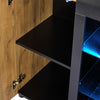 SIDEBOARD SIDE CABINET WITH 3 DRAWER STORAGE & LED OPEN SHELVES FOR LIVING ROOM
