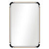 Rustic Metal Pipe Mirror Rectangular Decorative Wall Mirror with Attached Hanger