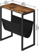 Narrow Side Table Slim Bedside Table with Magazine Holder Sling Sofa End Table