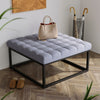 Grey Upholstered Coffee Table Sofa Side Side Chair Square Seat Footstool Stool