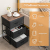 Bedroom Nightstand Fabric Storage Dresser Home Organizer Unit w/3 Drawers Black