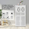 4 Tier Bathroom Storage Cabinet 2 Door Cupboard Free Standing Rack Unit White