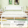 Double Size Wood Bed Frame with Headboard-White