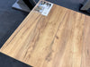 Extendable Dining Table Oak Finish Extending 140 180cm Black Pillar Frame Ford