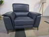 DFS Auberon Denim Blue Leather Power Recliner Armchair & Headrest RRP £1049