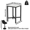Glossy White Bar Table Square Tall Table Heavy-Duty Steel Frame Industrial Bar