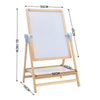 Double Sided Wooden Easel Kids Blackboard & Whiteboard Art Drawing Chalk 2 In 1