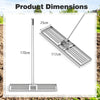 117 cm x 25 cm Heavy Duty Level Lawn Tool Lawn Leveling Rake-Silver