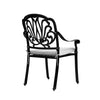 Cast Aluminum Garden Chairs Outdoor Dining Chair Padded Seat for Bistro Backyard