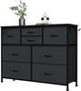 8 Chest of Drawers Bedroom Storage Drawers Wooden Handles Wooden Top Black Grey