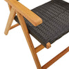 Reclining Garden Chairs 4 pcs Black Poly Rattan and Solid Wood D3D5