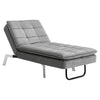 6 Position Adjustable Recliner Sofa Chaise Longue Sleeper Chair Bed Chrome Legs