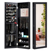 Wall Mounted Mirrored Jewelry Cabinet Door Hanging Jewelry Armoire Xmas Gift