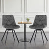 4x Grey 360° Swivel Velvet Dining Chairs Rotatable Metal Legs Kitchen Chairs