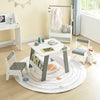 Kids Table and Chairs Set Wooden Children's Desk Table and 2 Chairs Stools Set