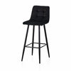 2 pcs Black Bar Stools Velvet High Chairs Upholstered Chairs Padded Seat Xmas UK
