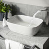 Modern Rectangular Curved Bathroom Counter Top Sink Wash Basin White Ceramic UK