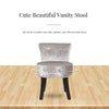 Soft Dressing Table Chair Vanity Makeup Stool Dining Seat Pouffe with Wood Legs