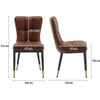 2x Luxury Faux Leather Kitchen Dining Chairs Accent Chairs with Metal Legs Black