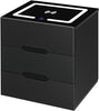 Black Bedside Table with Wireless Charging, USB Charging Station & Adjustable