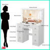 Dressing Table Vanity Set With LED Mirror Drawer Make up Desk Bedroom Furniture