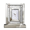 Sparkly Mirrored Crushed Crystal Filled Diamond Mantle Clock Glass Table Clock