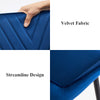 2X Blue Velvet Bar Stools Breakfast Pub Chair Kitchen Seat Height 75 cm