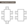 Modern Rectangular 4 Seater Dining Table Metal Straight Legs Morden Brown