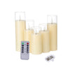 3 OR 5PCS LED Flameless Candles Remote Flickering Pillar Timer Battery Operated
