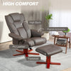 Recliner Chair with Footstool, PU Leather Armchair Leisure Lounge Chair, Brown