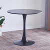 Modern Black Round Table with Metal Legs Living Dining Room Kitchen Furniture