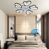3 Color Dimmable 5 Head Flower Ceiling Fan Lights 6 Speed W/ APP& Remote Control