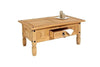 Coffee Table 1 Drawer, Solid Mexican Pine Perfect for Home Office or Living Room