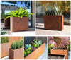 Metal Cube Planter Garden Corten Steel Plant Flowers Pot In & Outdoor Square Box