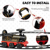 Electric Ride On Toy 16 Pieces Tracks Train with Lights & Sounds-Black