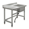 100cm Stainless Steel Commercial Sink Single Bowl Kitchen Catering Prep TableKit