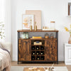 Rustic Buffet Sideboard Drinks Cabinet with 9-Bottle Wine Rack & Adjustable Feet
